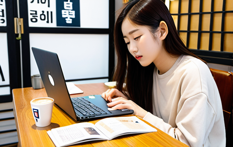 **

A student studying Korean vocabulary flashcards at a coffee shop, surrounded by Korean textbooks and a laptop displaying the TOPIK official website. Focus on the determination and focus in their eyes. The ambiance is cozy and encouraging, representing the dedication needed for TOPIK preparation.

**
