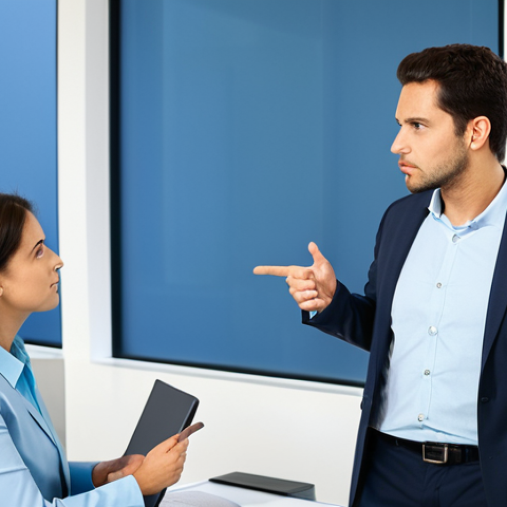 TOPIK 고급 필수 문법 - Understanding Implied Meaning**
"Two professional colleagues in a modern office, one speaking and g...