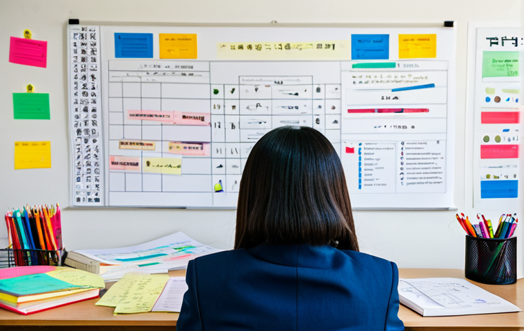 TOPIK 시험 대비 노트 작성법 - Grammar Deconstruction**
A student at a bright desk covered in colorful notes and diagrams, focusin...