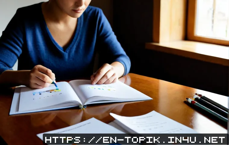 Home 17 TOPIK 중급 필수 문법 - Photorealistic study scene for intermediate language grammar learning: an adult learner seated at a ...